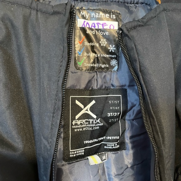 Arctic boys 3T black bibbed snow pants. - Picture 4 of 6